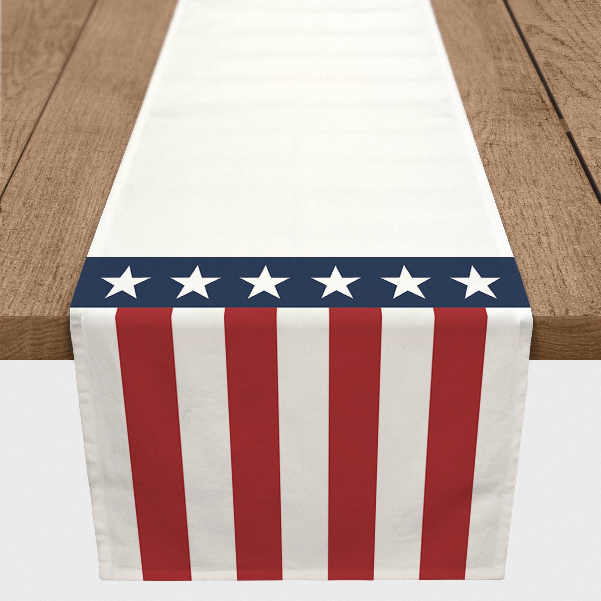 90" Stars & Stripes Poly Twill Runner